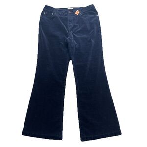 Jones New York Sport Pants Womens Velvet 10 Stretch Straight 31x28 Blue Casual